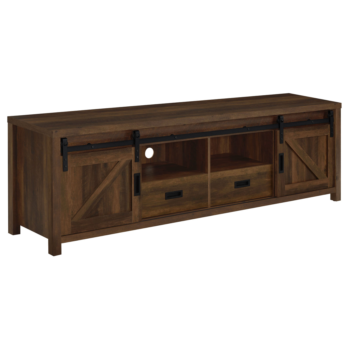 Madra 2-Door TV Stand, Dark Pine, 79-inch