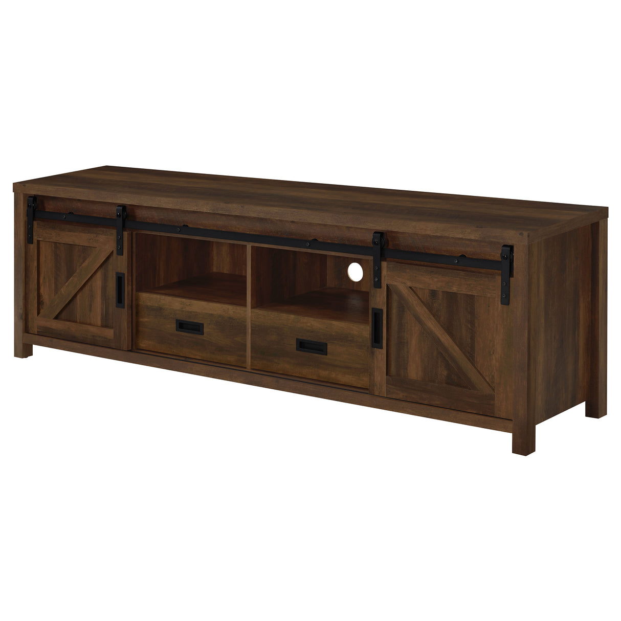 Madra 2-Door TV Stand, Dark Pine, 79-inch