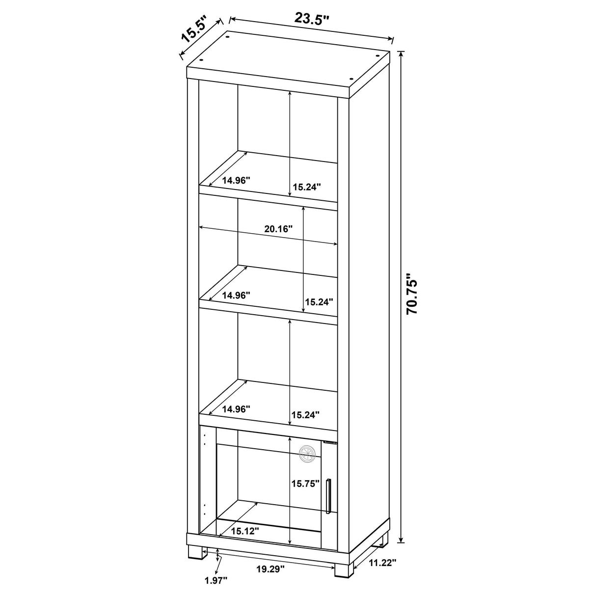 Sachin 3-Piece 79-Inch TV Entertainment Center Dark Pine