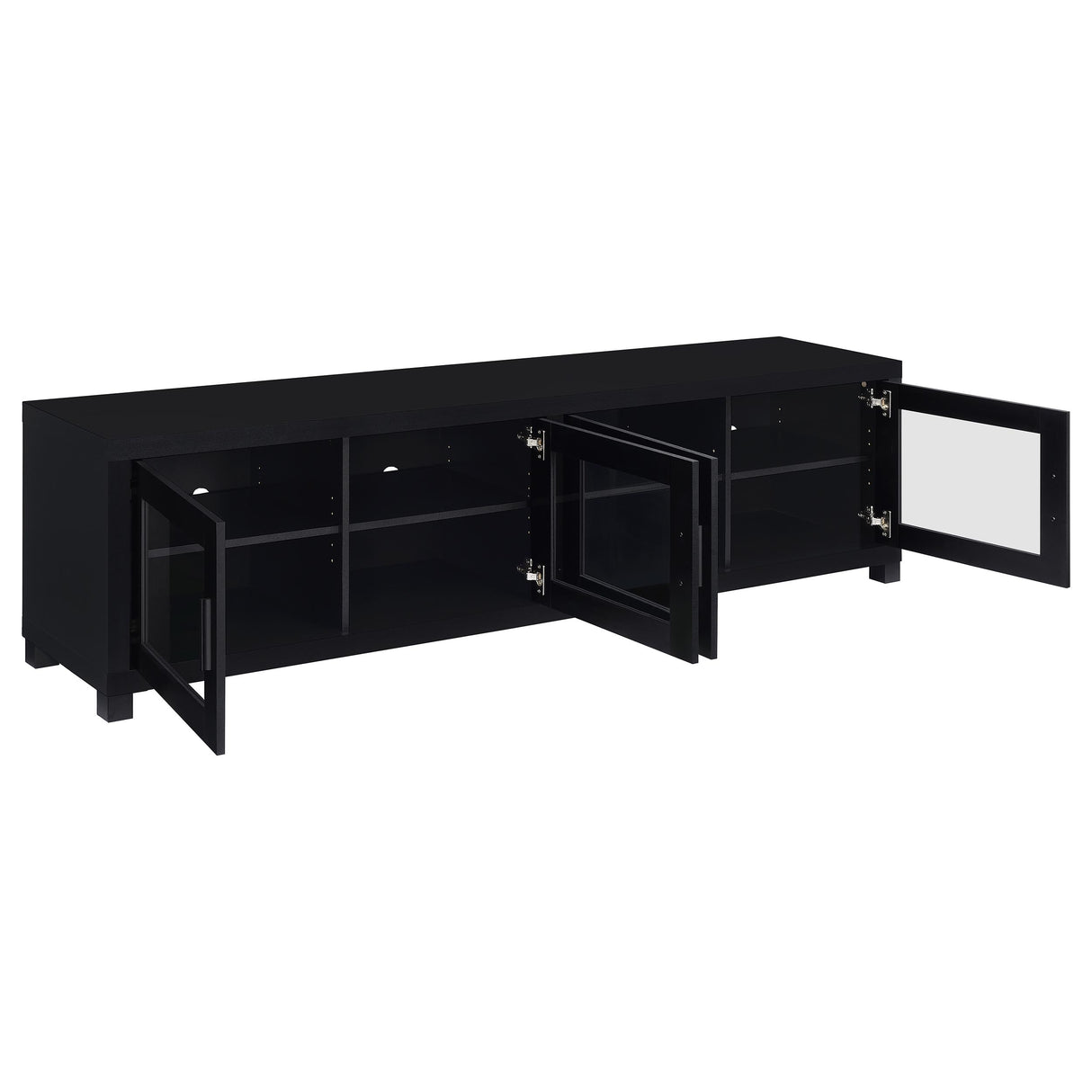 Jupiter 4-Door Black TV Stand - 79 Inch
