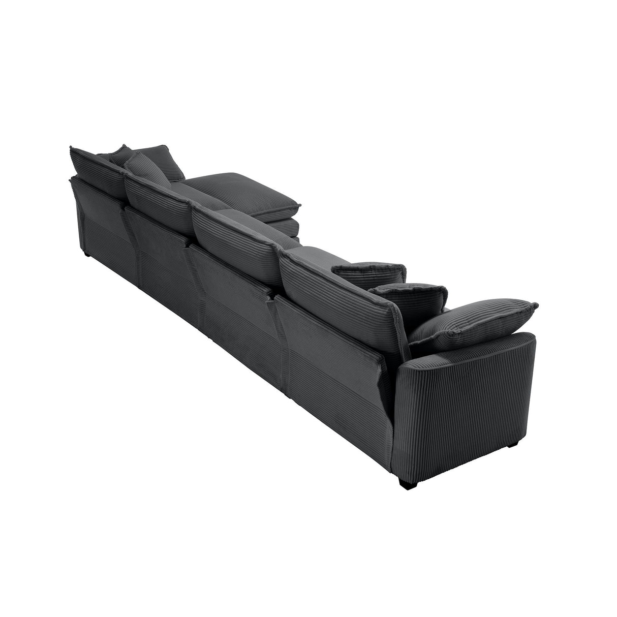 Modular Oversized Cushion Sofa With Ottoman, Low Back, Deep Seating Sofa Set