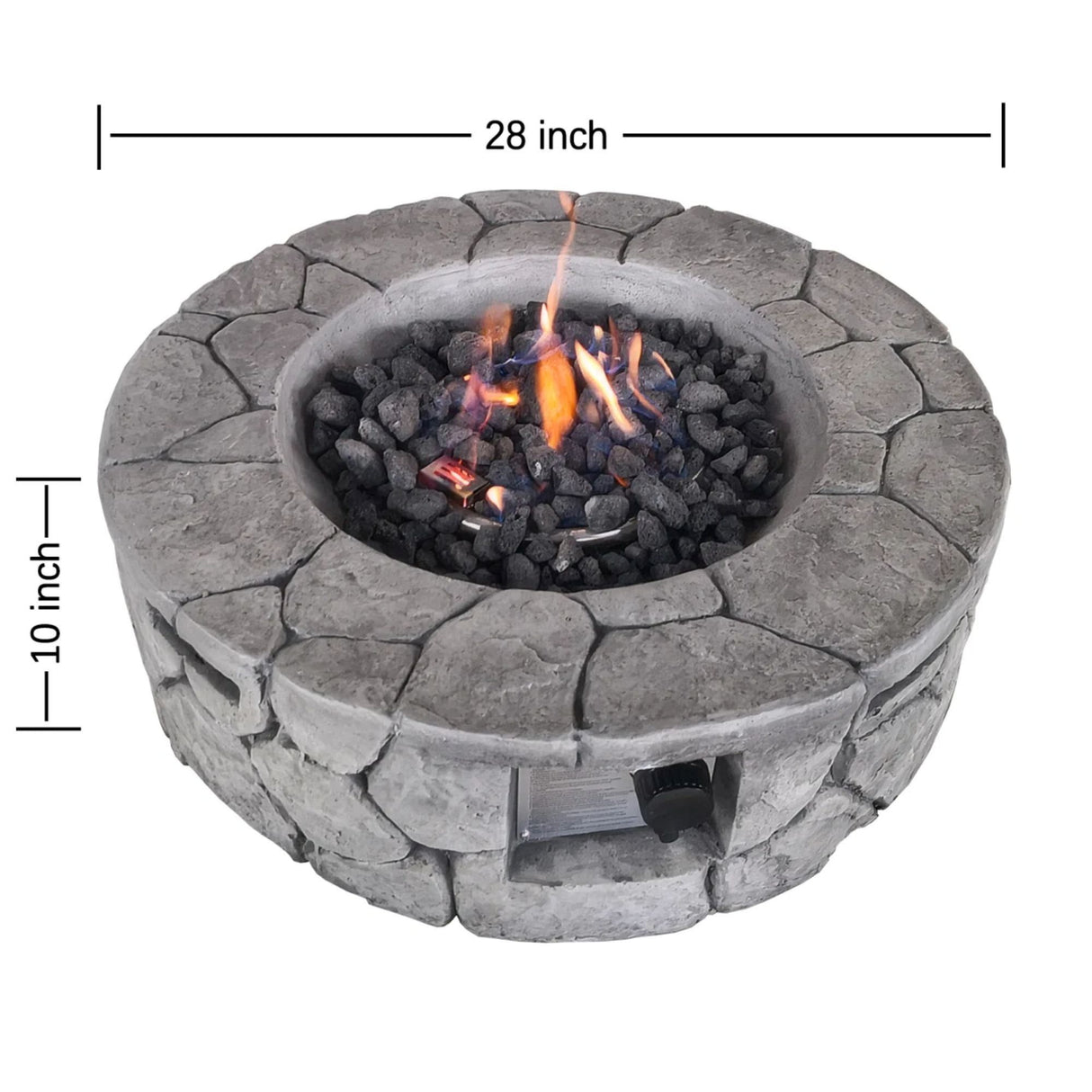 Outdoor Fire Pit Garden Heater Concrete Propane Gas Burning