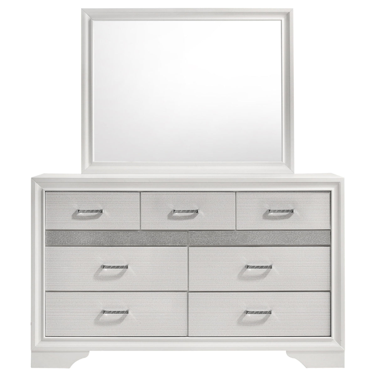 7 Drawer Dresser With Mirror - White