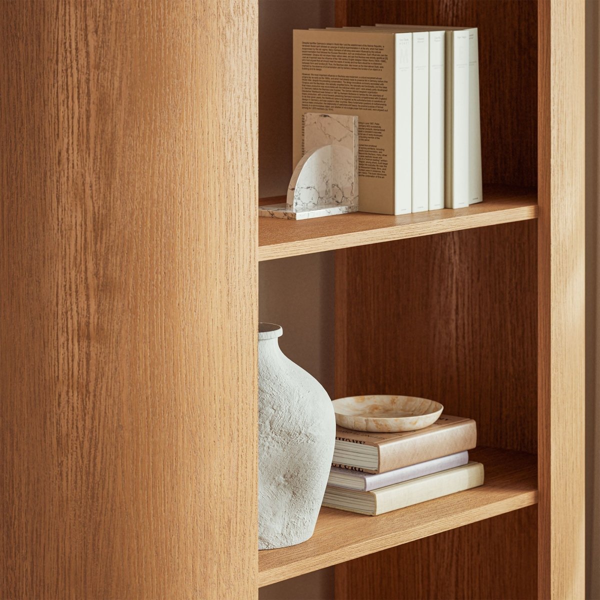 74" Curved Four - Tier Wood Display Bookshelf in Natural - Bookcases available at Alpine Outlets in Denver