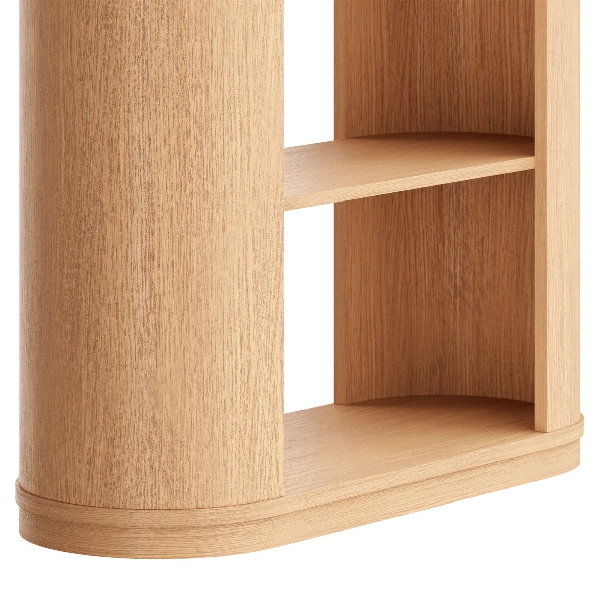 74" Curved Four - Tier Wood Display Bookshelf in Natural - Bookcases available at Alpine Outlets in Denver
