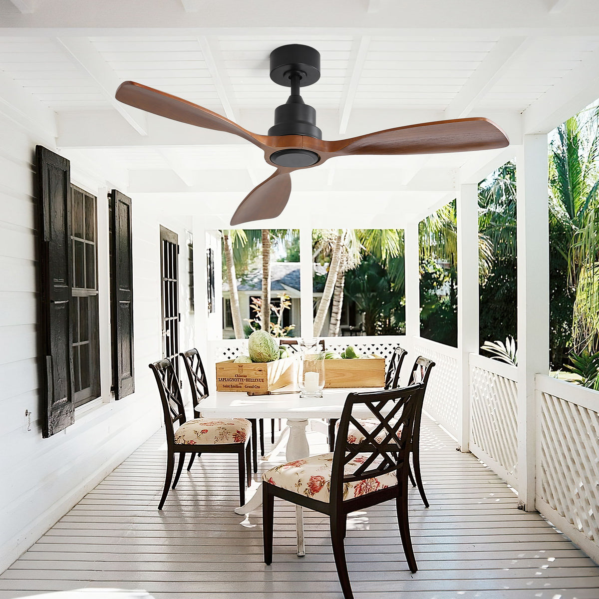 48" Ceiling Fan With 3 Blades, Remote Control Reversible DC Motor For Living Room