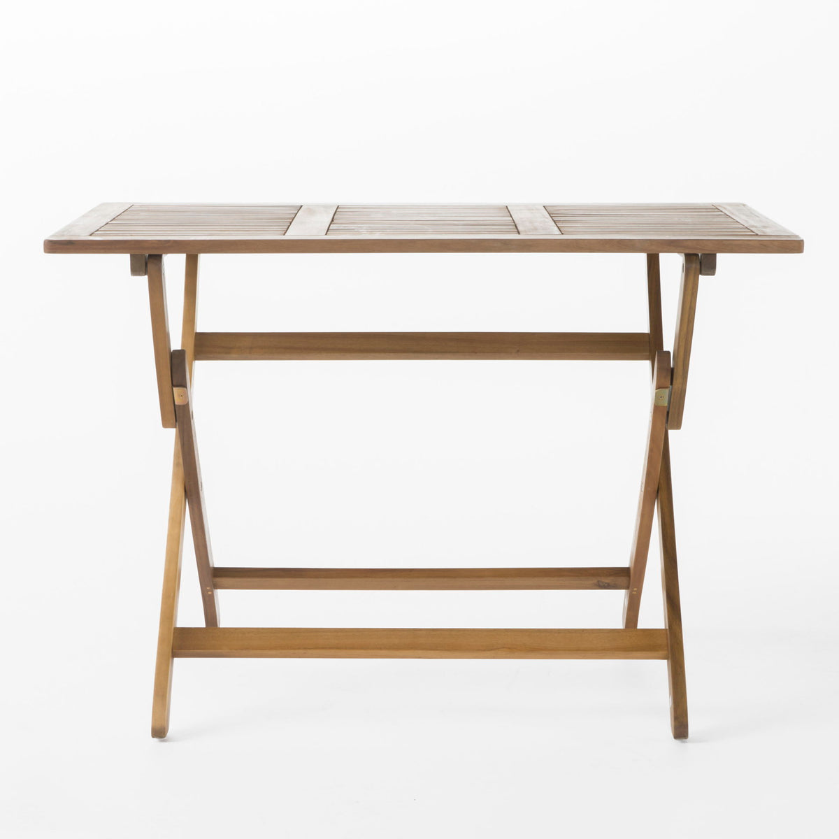 Blissique - Outdoor Foldable Wood Dining Table With Slat Design