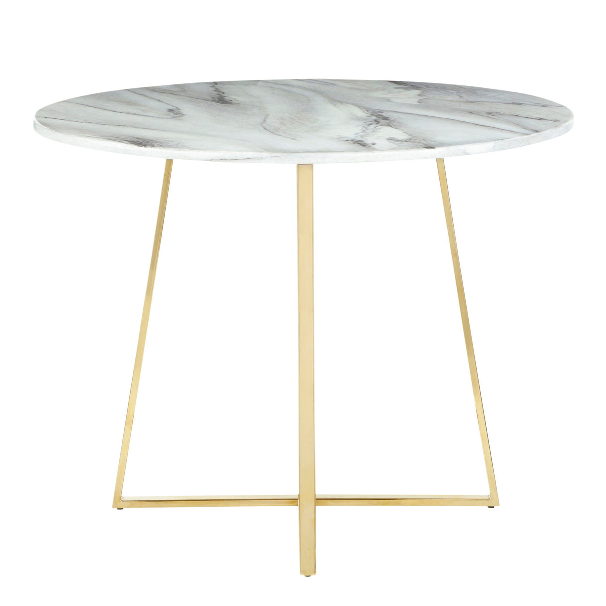 Cosmo - Contemporary / Glam Dining Table - Gold / White