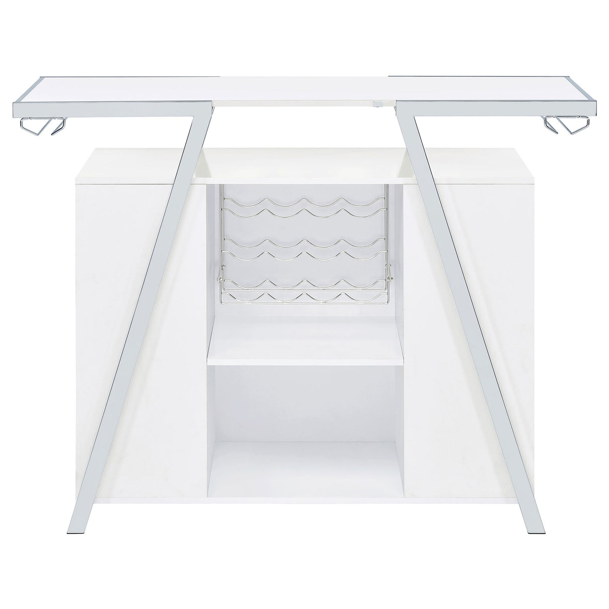 Katia - Wine Cabinet With LED Home Bar, 12 Bottle Storage - Gloss White