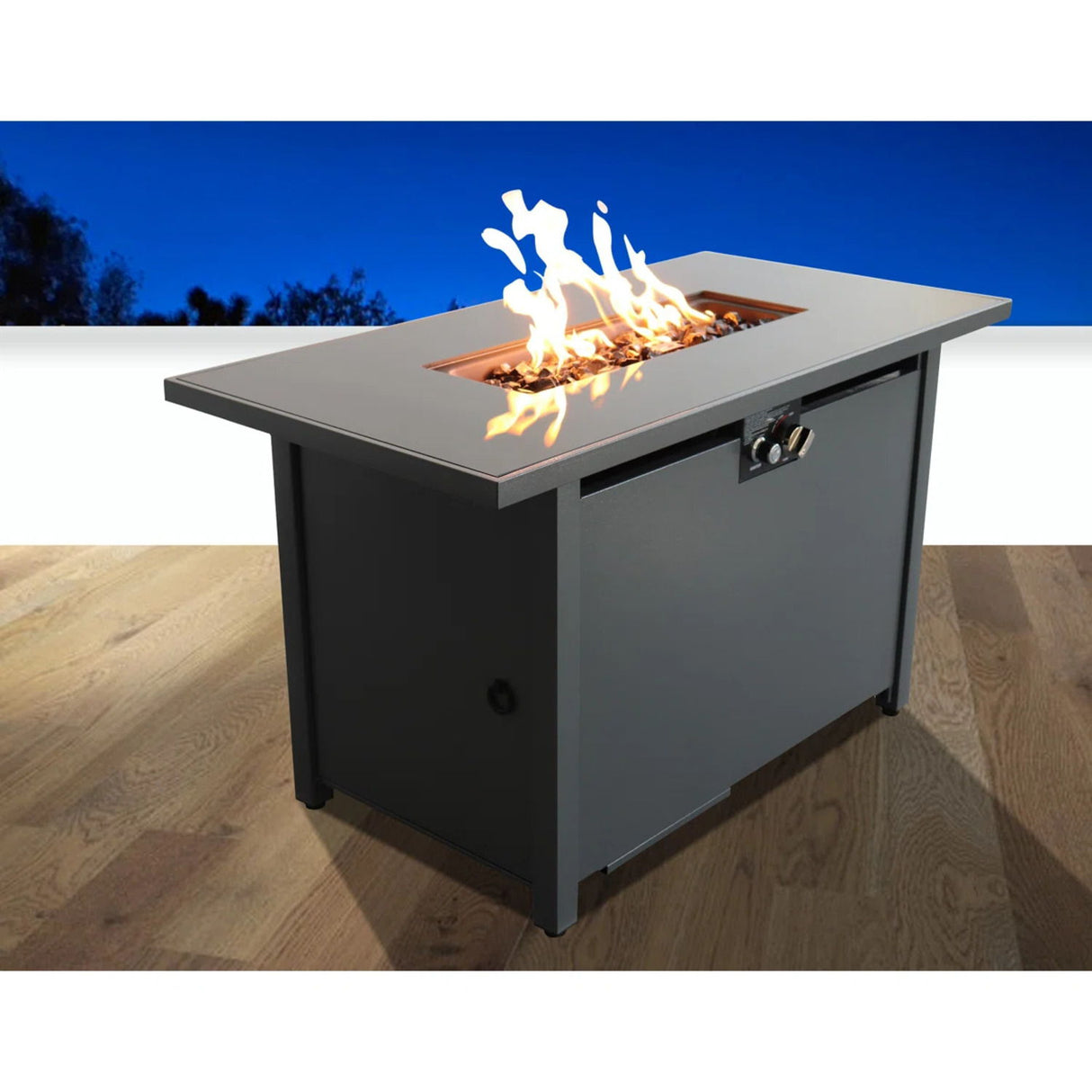 Fire Pit Table Outdoor Patio Heater 50000 BTU Stainless Steel 42x25in