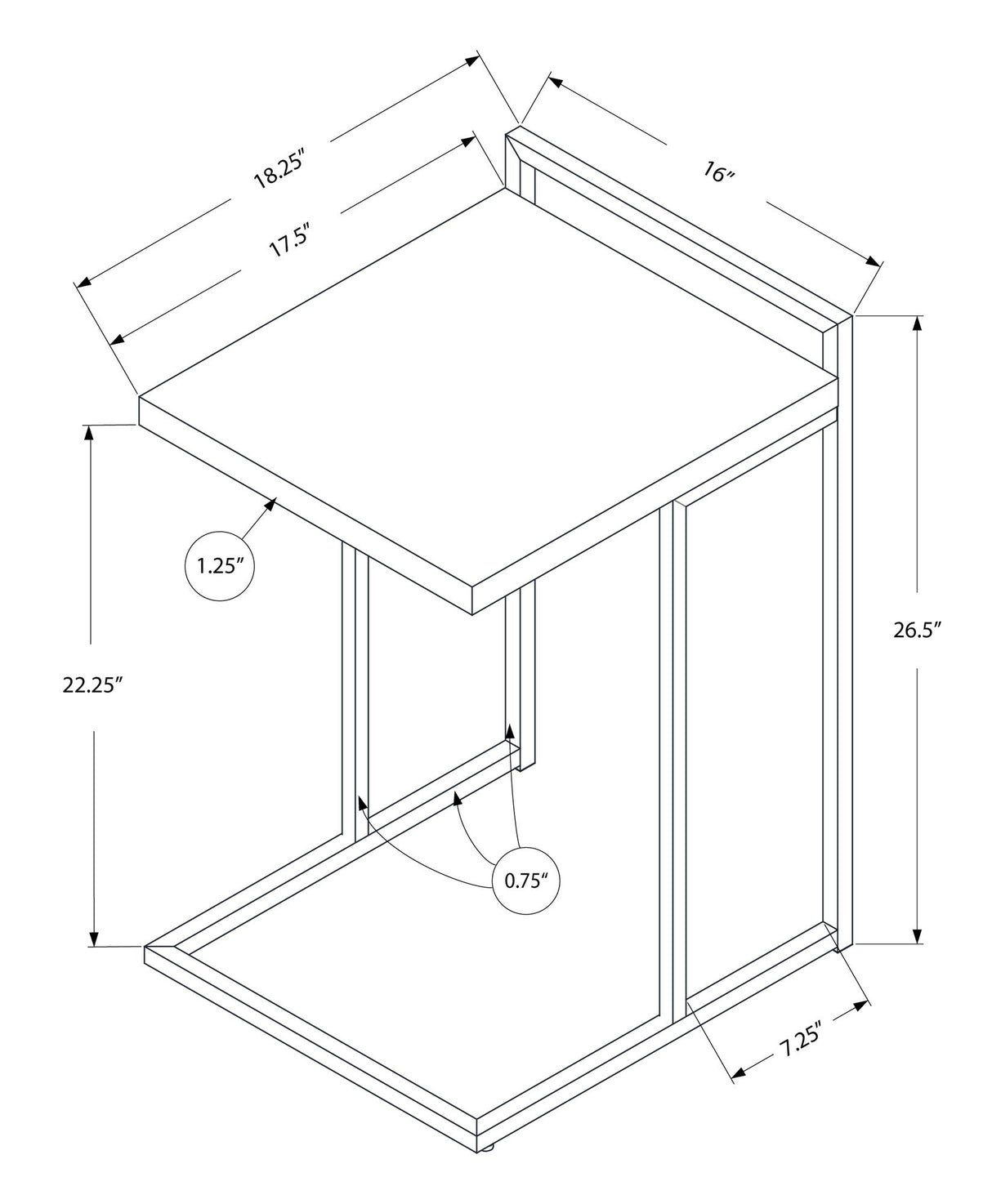 Accent Table, C - Shaped, Versatile