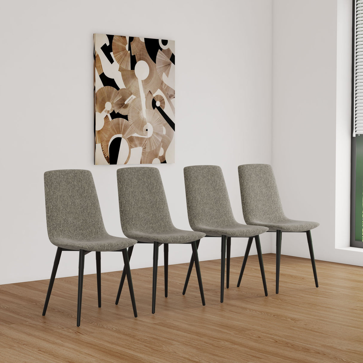 Modern Upholstered Dining Chairs With Cushion Seat And Sturdy Legs (Set of 4)