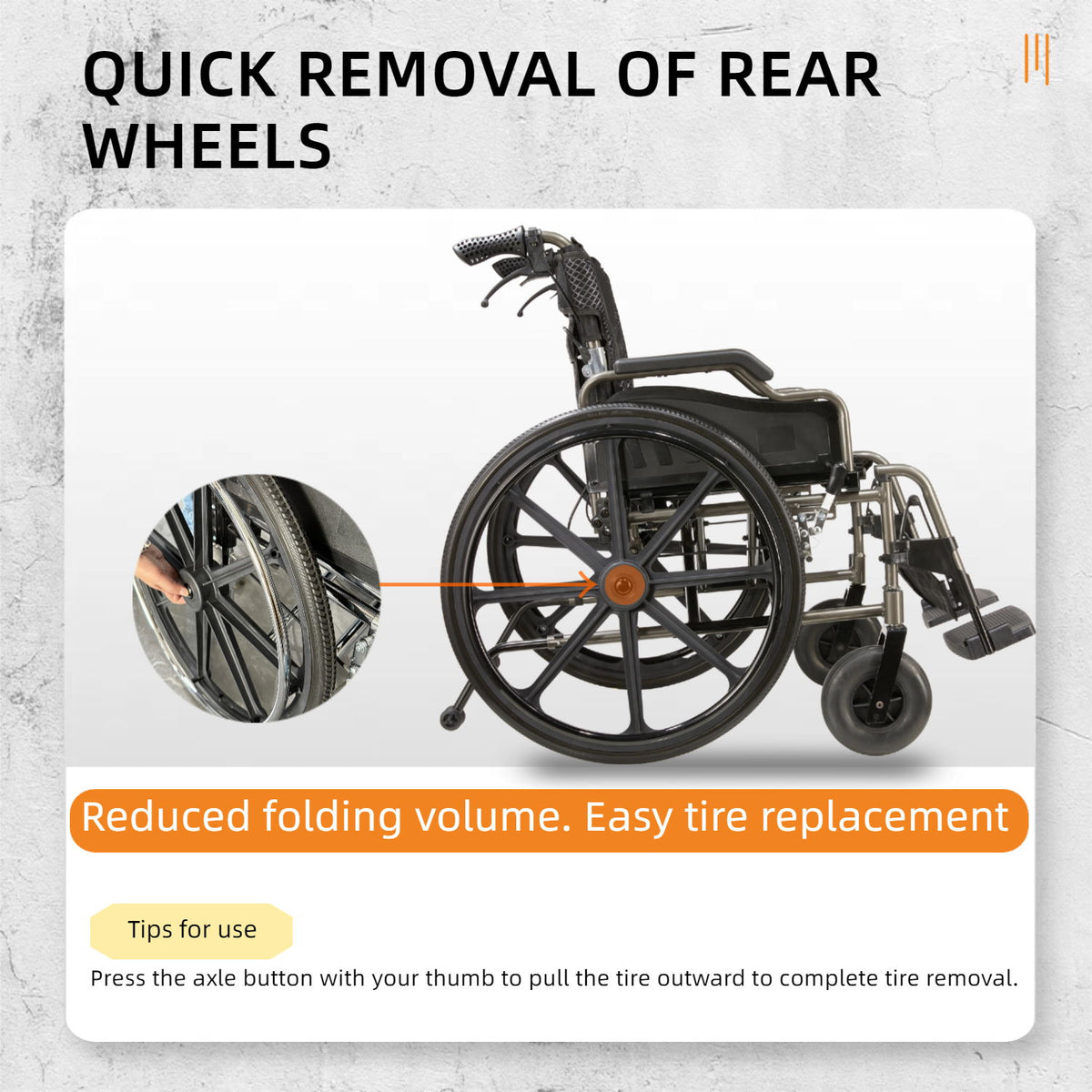 Lightweight Foldable Nursing Wheelchair For Adults Double X Force Support, 300Lbs Capacity, Breathable Cushion & Anti Backflip Design With Tires, Adjustable Seat Belt, Quick Release Wheels - Dark Gray