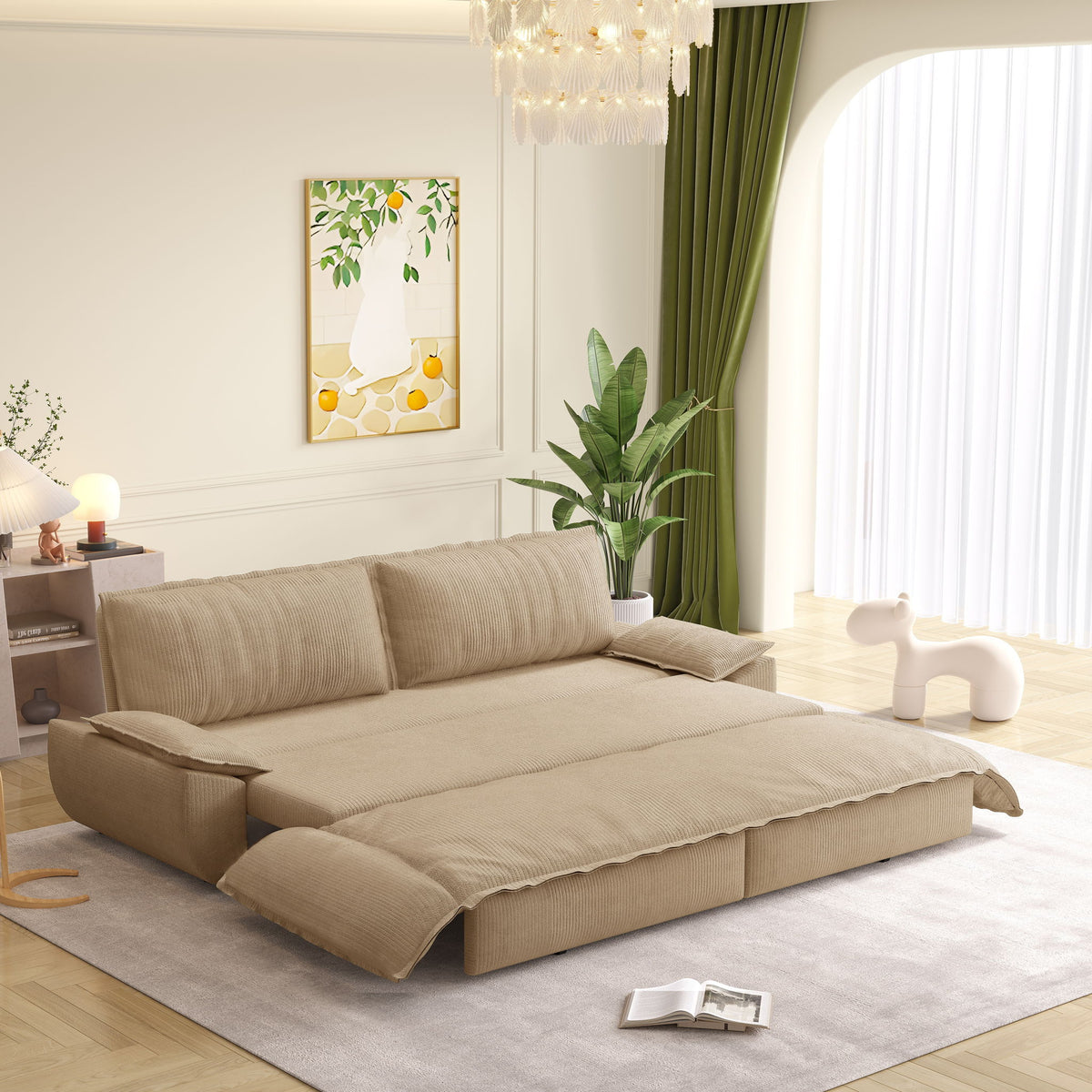 Queen Pull Out Bed, 3 In 1 Convertible Sleeper Sofa