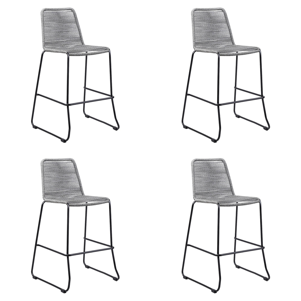 Shasta - 26" Outdoor Metal And Rope Stackable Barstool