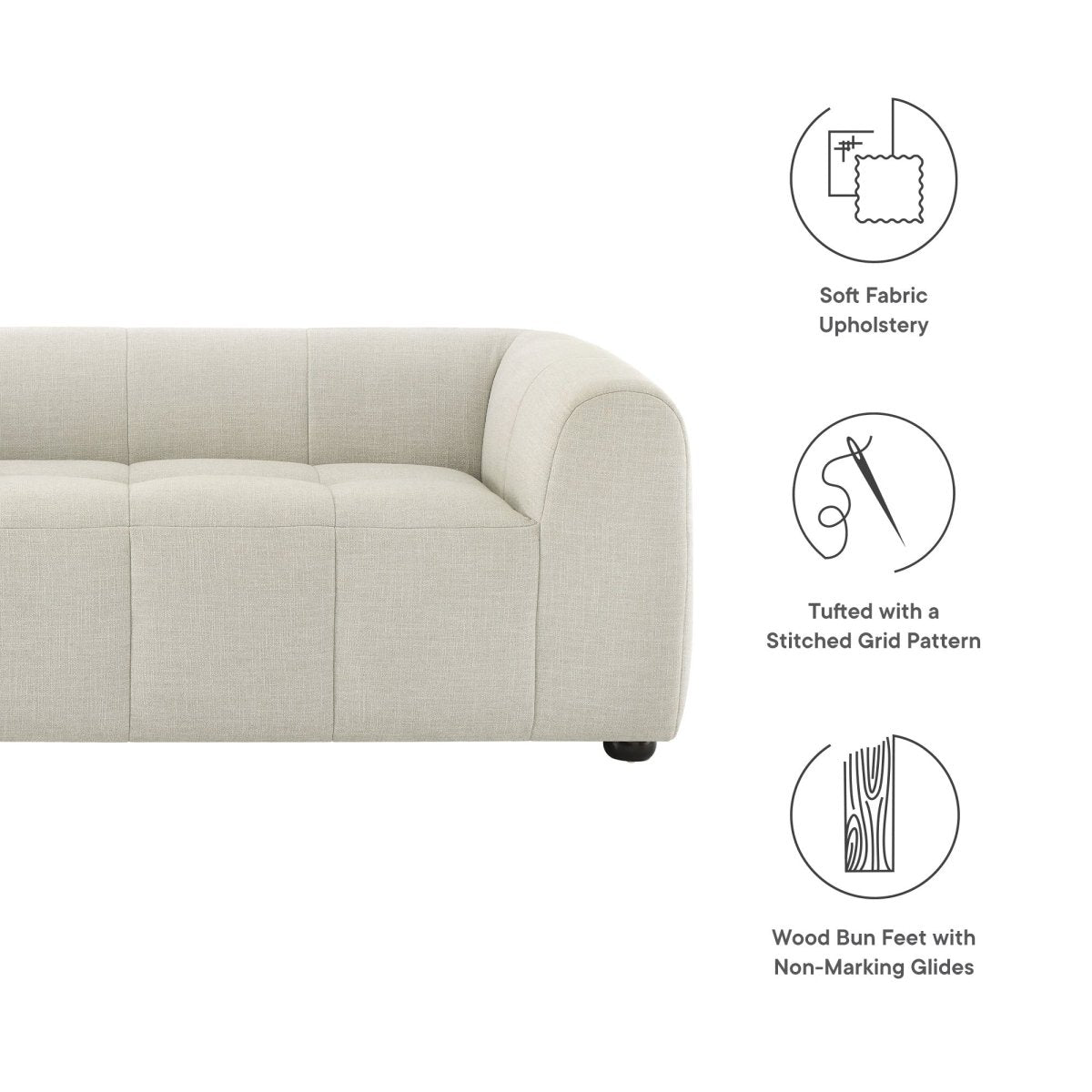 75 - Inch Liana Upholstered Fabric Deep Seat Loveseat - Loveseats available at Alpine Outlets in Denver