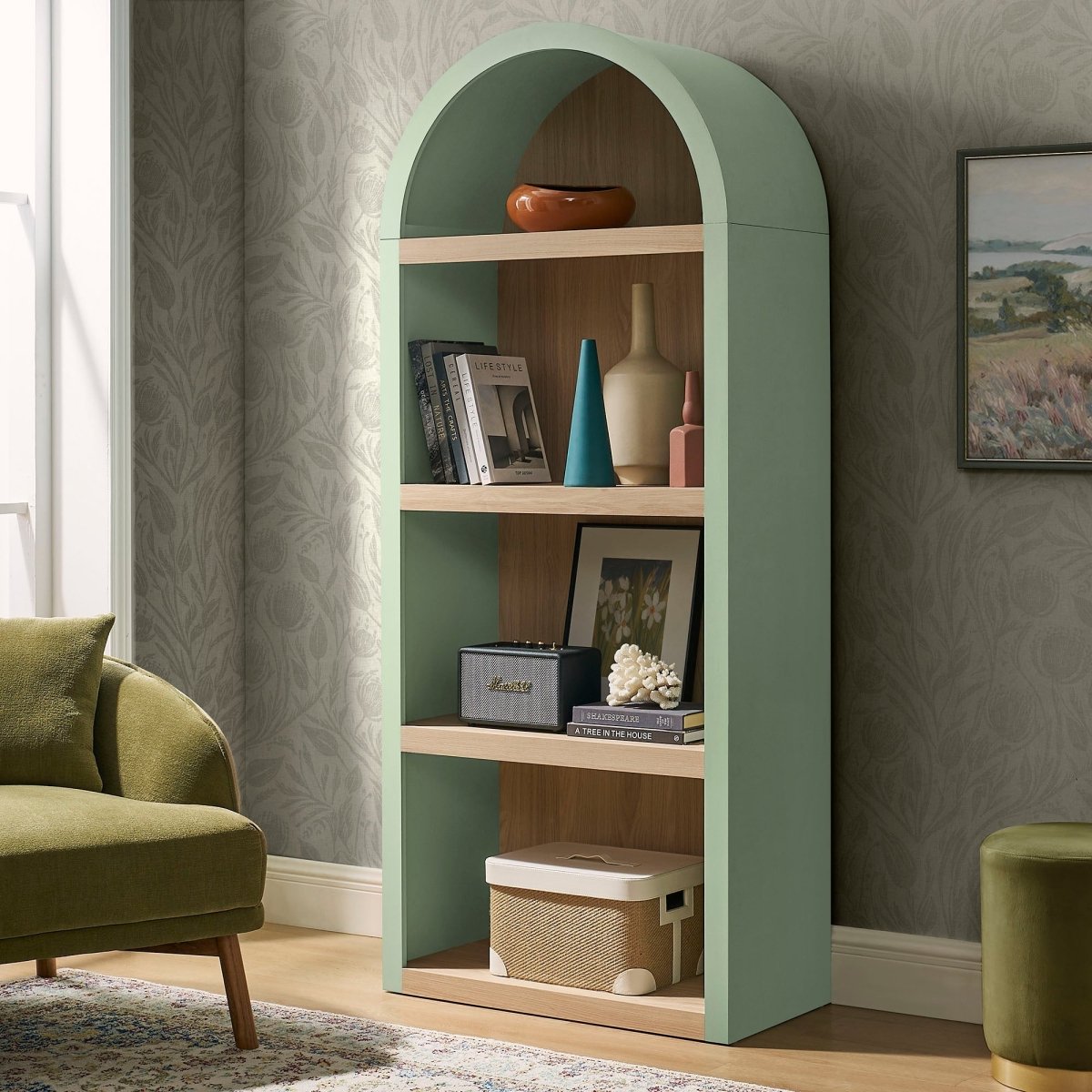 75" Tall Arched Gallery Display Shelf and Bookcase - Bookcases available at Alpine Outlets in Denver