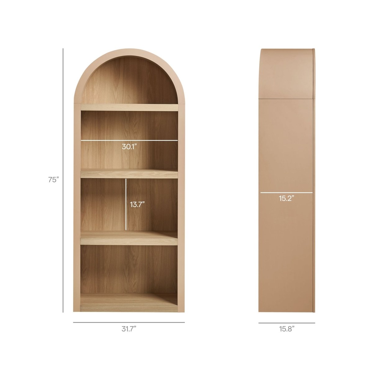 75" Tall Arched Gallery Display Shelf and Bookcase - Bookcases available at Alpine Outlets in Denver