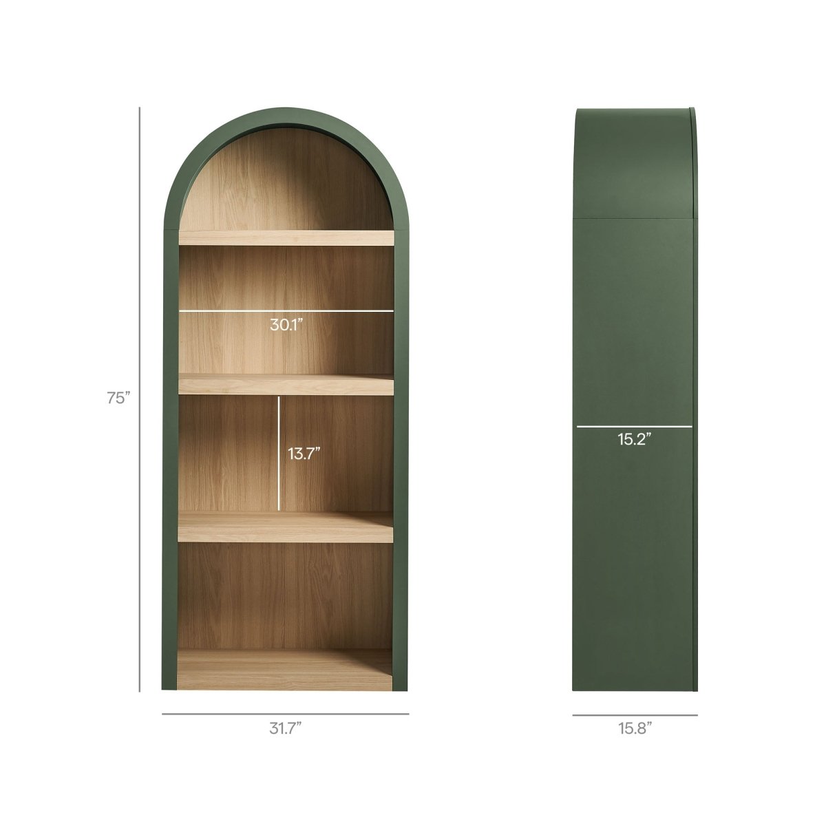 75" Tall Arched Gallery Display Shelf and Bookcase - Bookcases available at Alpine Outlets in Denver