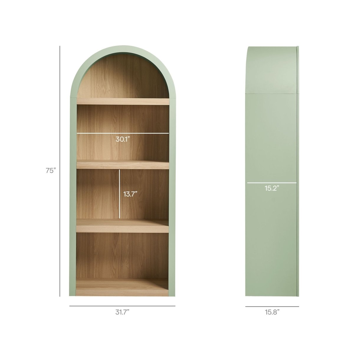 75" Tall Arched Gallery Display Shelf and Bookcase - Bookcases available at Alpine Outlets in Denver