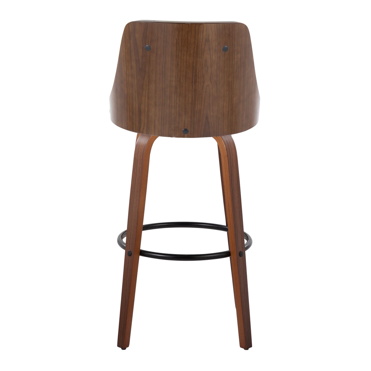 Gianna - Mid-Century Modern Fixed Height Barstool & Swivel With Round Footrest (Set of 2) - Gray
