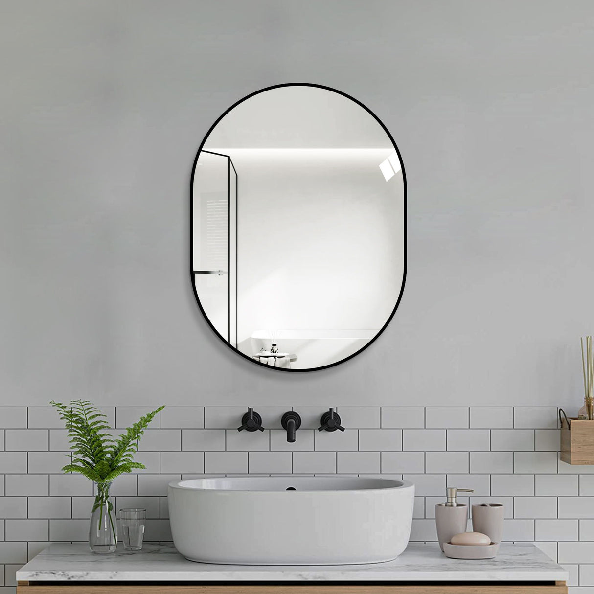 Modern Framed Bathroom Vanity Mirror