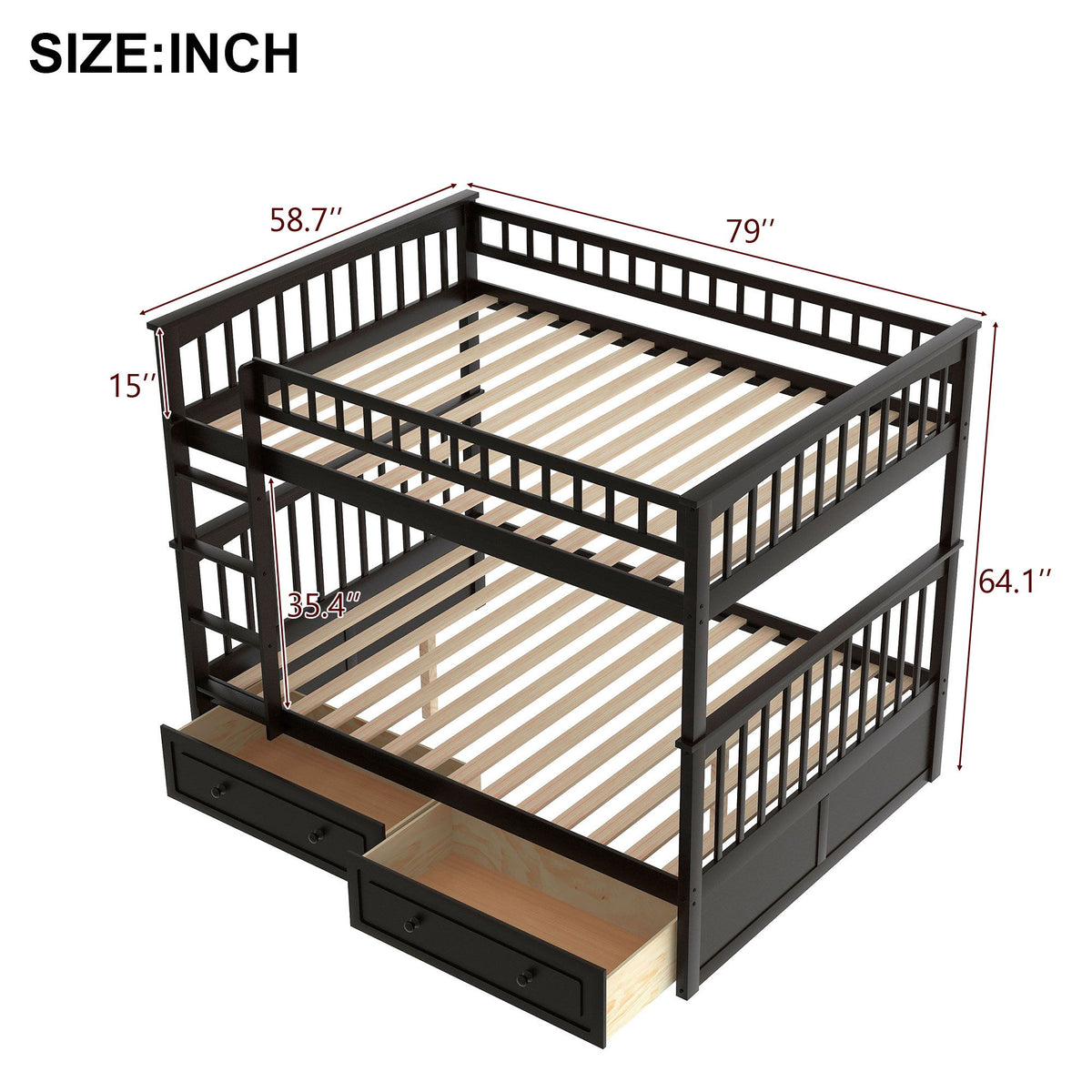 Bunk Bed With Drawers, Convertible Design