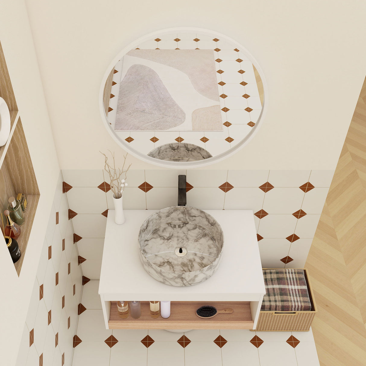 Floating Bathroom Vanity With Vessel Sink