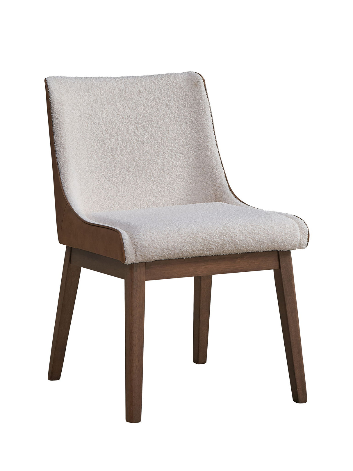 Ginny - Boucle Velvet Side Chair (Set of 2) - Walnut - Chair Sets - Alpine Outlets