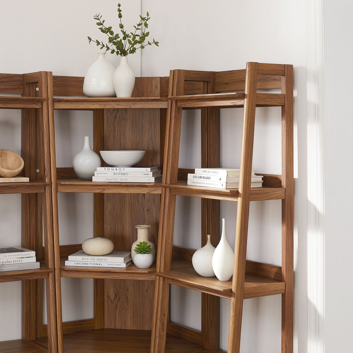 76" 3 - Piece Wood Corner Bookshelf Set with Narrow Units - Bookcases available at Alpine Outlets in Denver