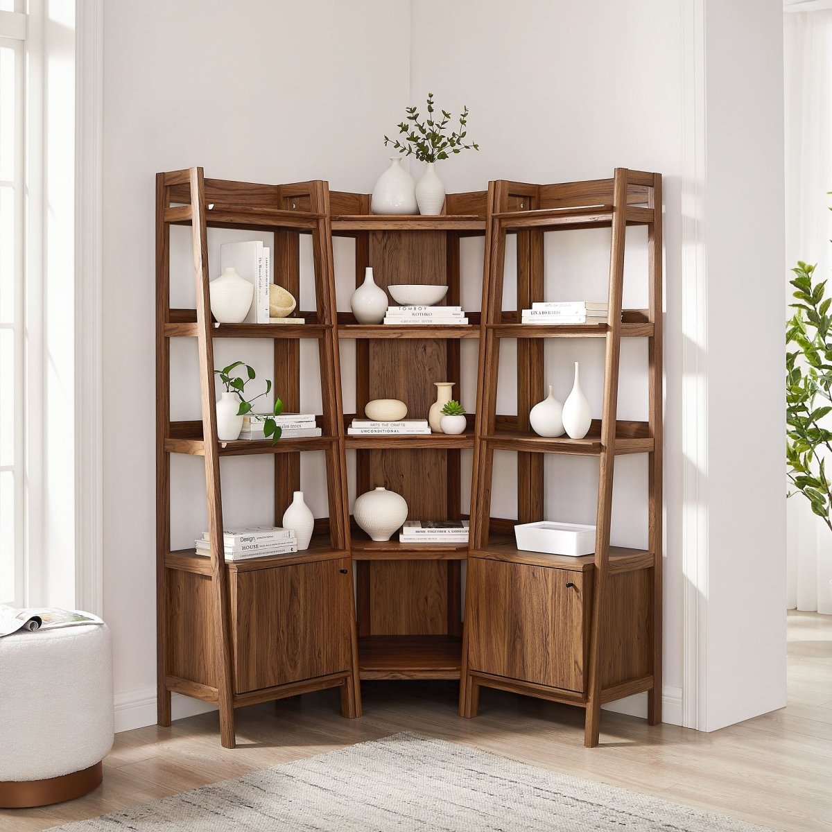 76" 3 - Piece Wood Corner Bookshelf Set with Narrow Units - Bookcases available at Alpine Outlets in Denver