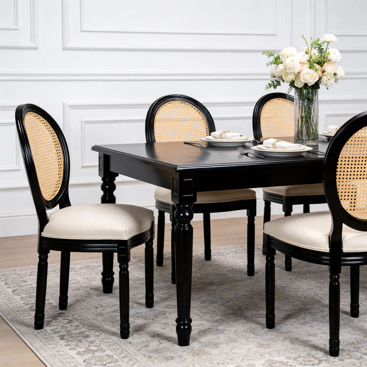 French Country Dining Chairs With Round Back (Set of 2)