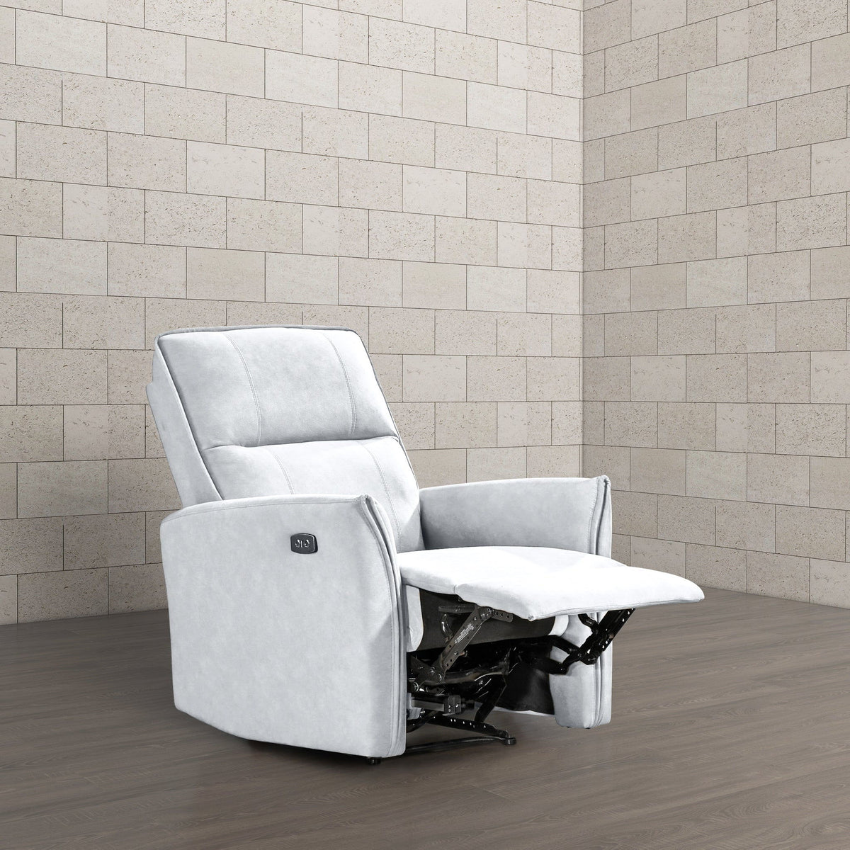 Asheville - Suede Recliner Chair - Light Gray