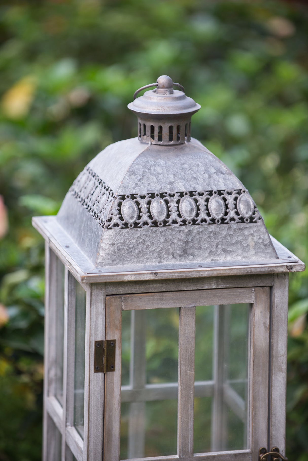 Wooden Candle Lantern Decorative, Hurricane Lantern Holder Decor For Indoor Outdoor, Home Garden Wedding - Gray - Lanterns - Alpine Outlets