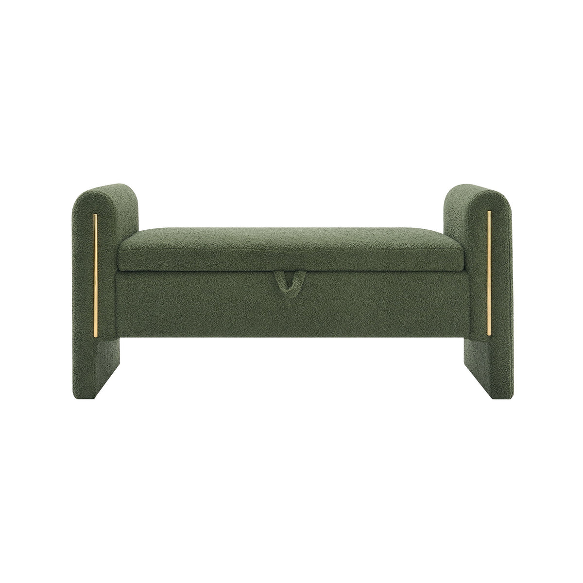 Modern Teddy Upholstered Large Bed End Bench With Arms And Storage