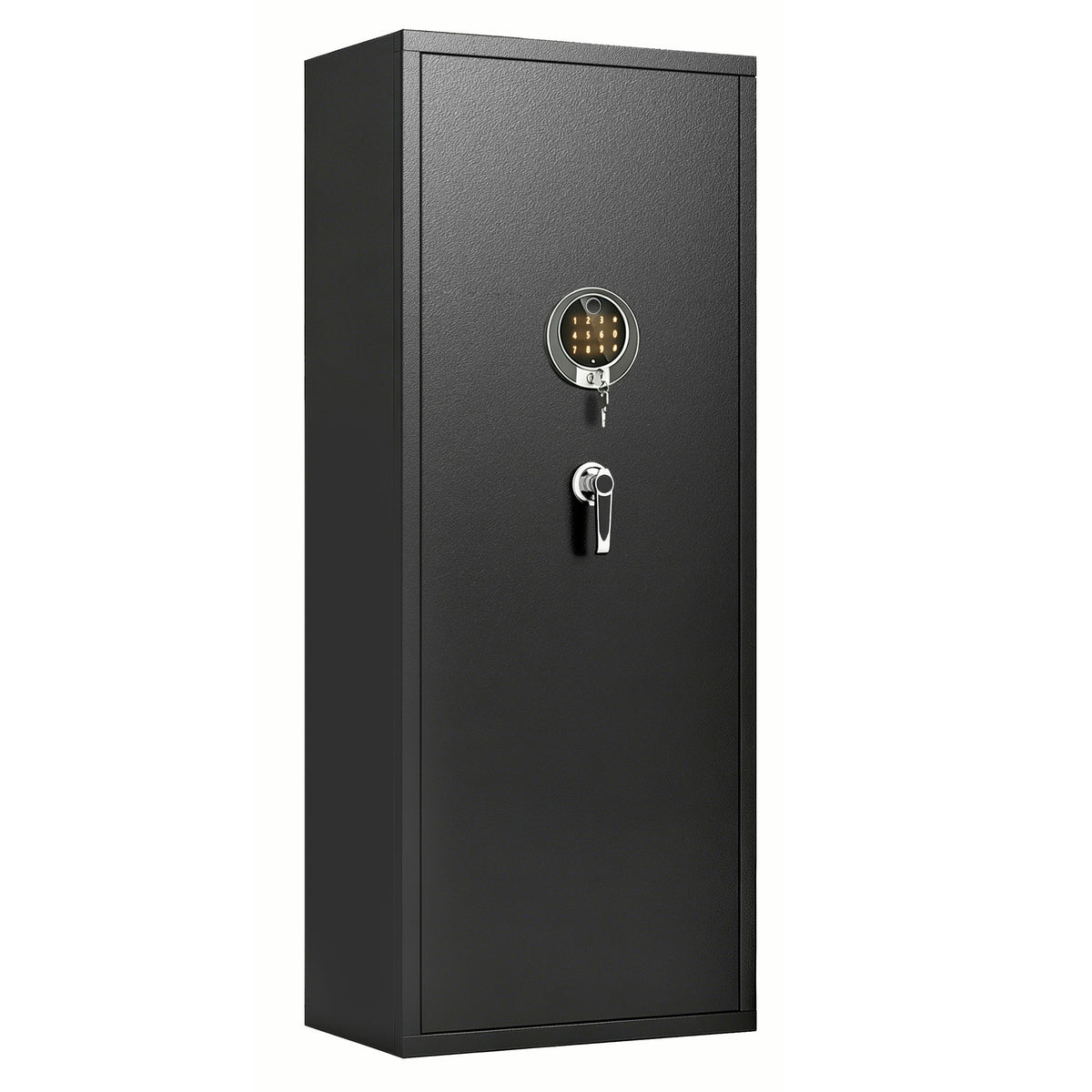 Rifle Safe, Biometric & Keypad Lock, Adjustable Gun Racks With Built In Alarm System