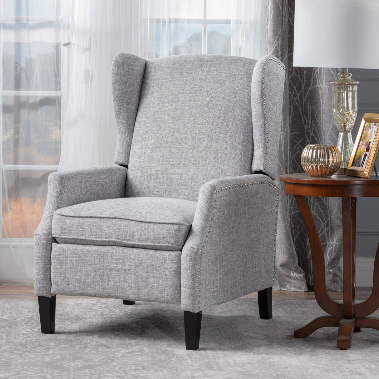 Westeros Wing Back Fabric Upholstered Recliner