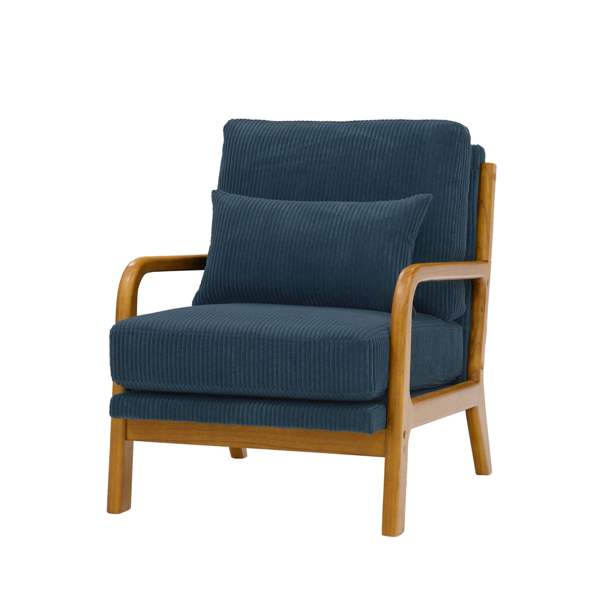 Upholstered Armchair With Back Support Pillow