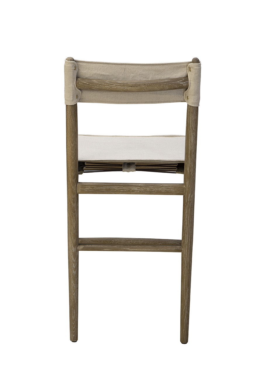 Prescott - Linen Counter Stool - Beige / Light Brown
