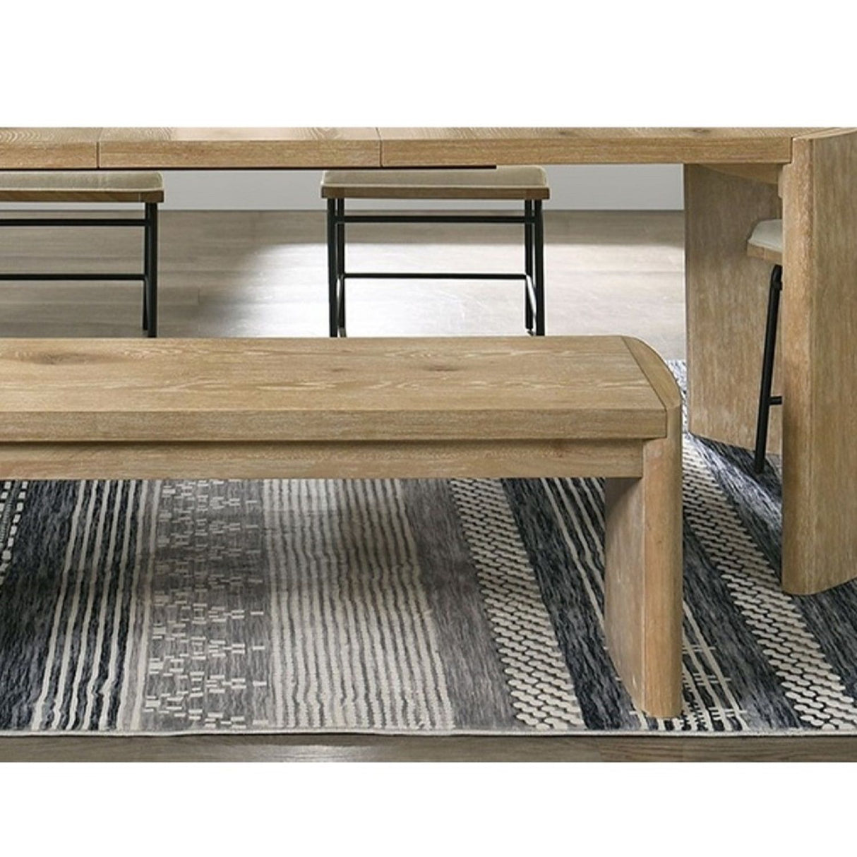 Upholstered Bench For Dining Room - Oak