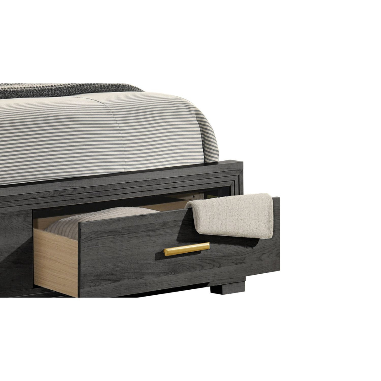 Colorado - Queen Bed With Upholstered LED Headboard - Charcoal