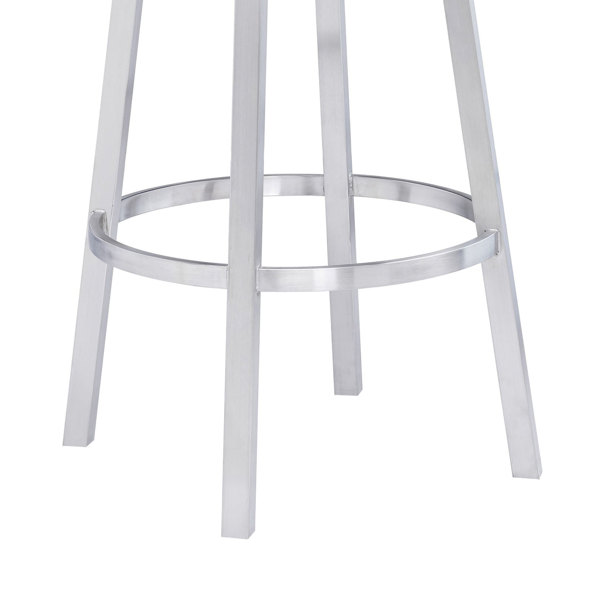 Titana - Swivel Faux Leather And Brushed Stainless Steel Bar Stool
