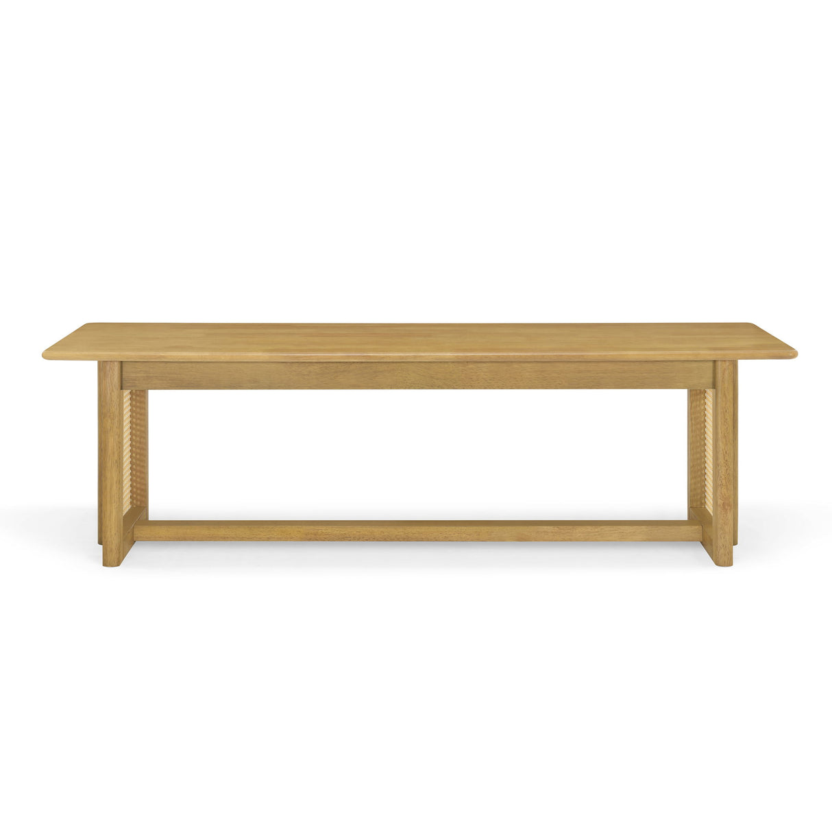 Dining Bench With Rattan Weave