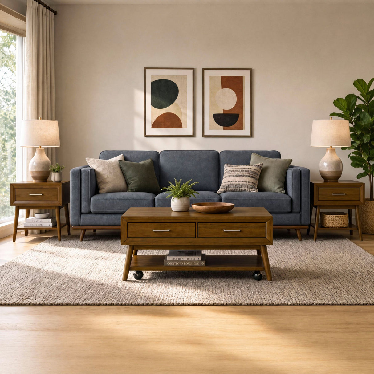 Santa Barbara - 3 Piece Occasional Table Set (Coffee Table & Two End Tables) - Walnut
