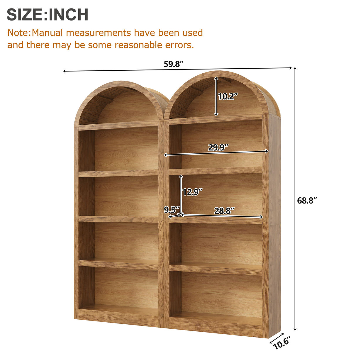 Freestanding Tall Bookshelves (Set of 2)