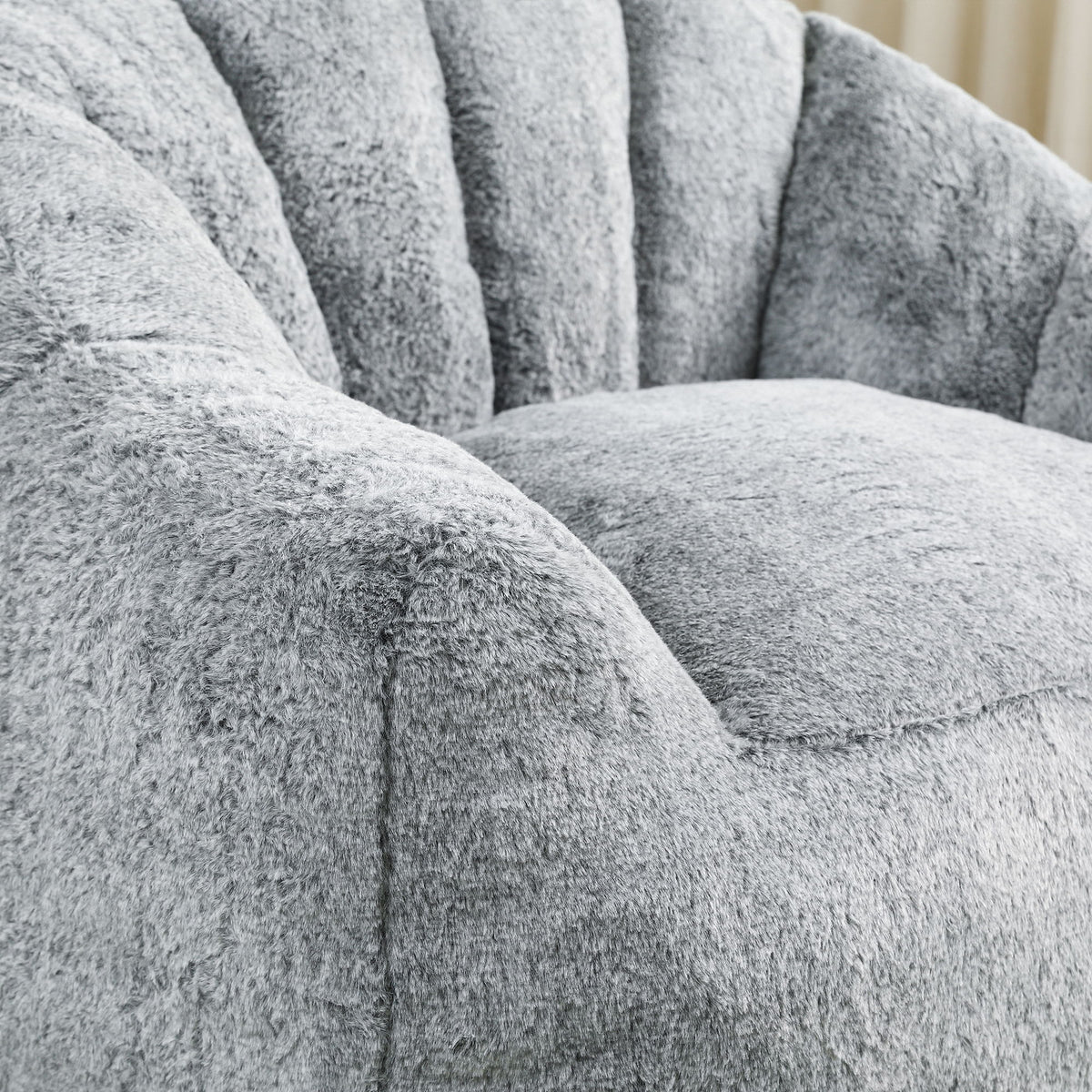 Beanbag Sofa Chair With Armrests Stuffed High Density Foam, Lazy Sofa Comfy Chairs Beanbag Chair For Adults In Living Room, Bedroom Reading - Dark Gray