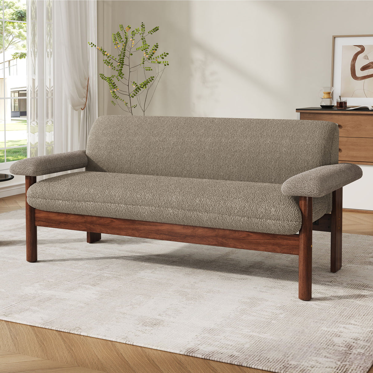Loveseat Sofa 2 Seater Couch With Armrest Pillows