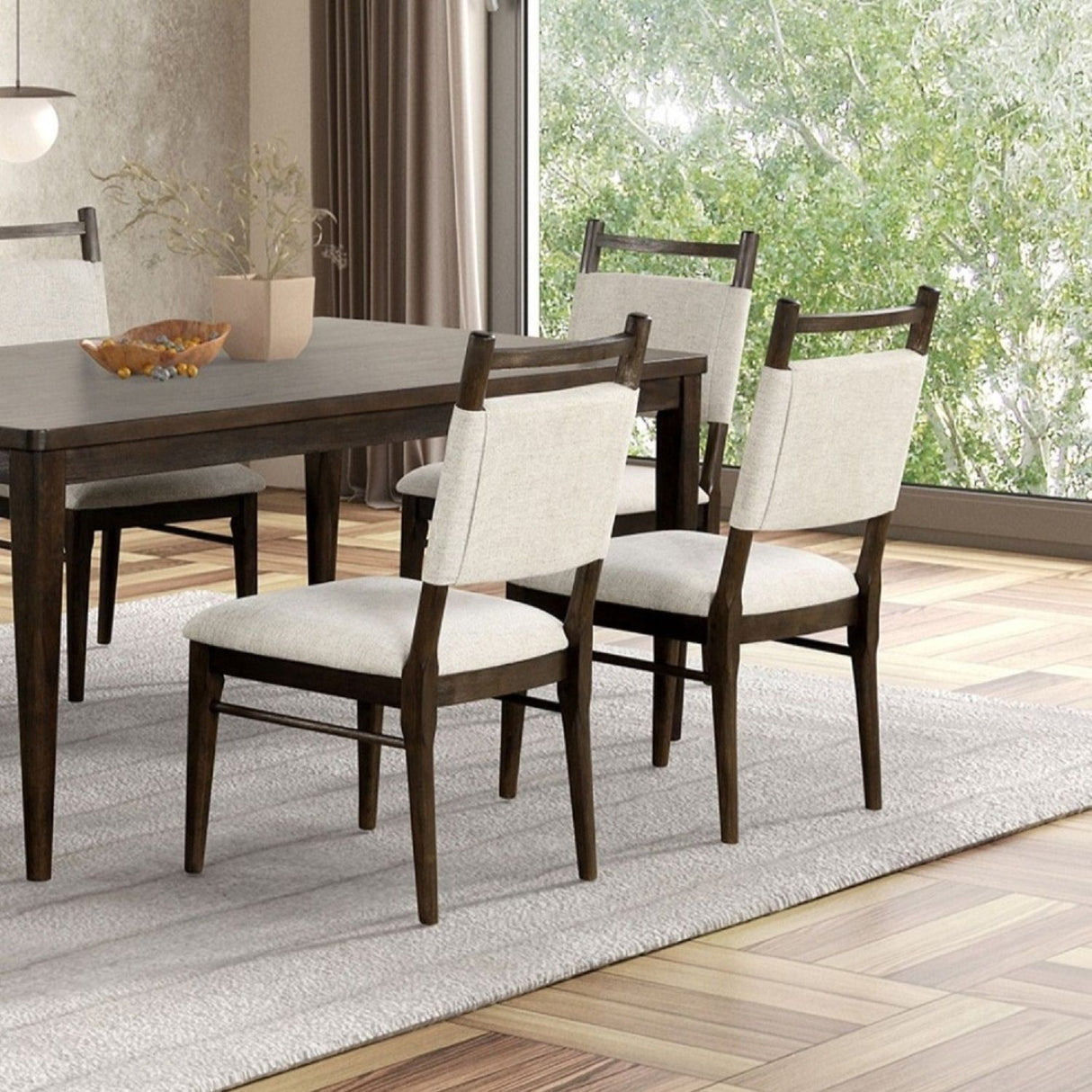 Upholstered Side Chairs (Set of 2) - Dark Walnut