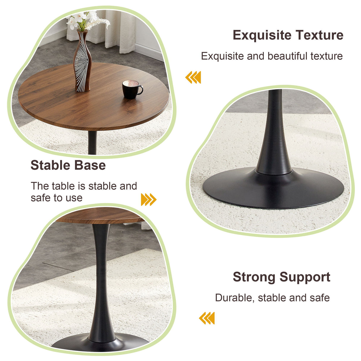 Ergonomic Round Dining Table For Kitchen