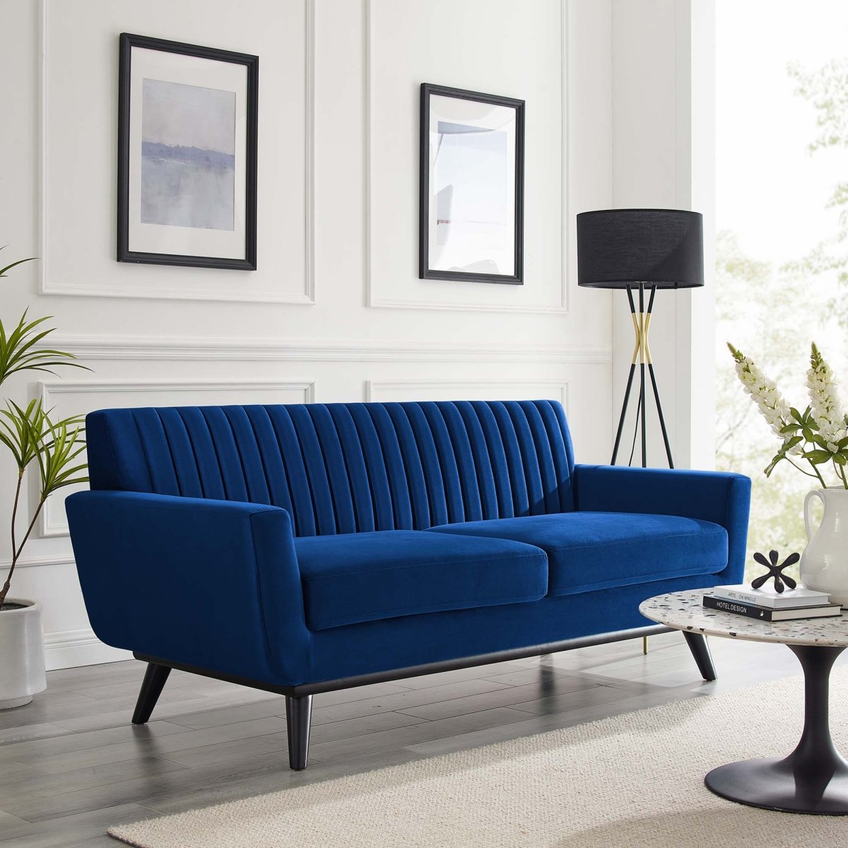 79 - Inch Engage Performance Velvet Channel Tufted Loveseat - Loveseats available at Alpine Outlets in Denver
